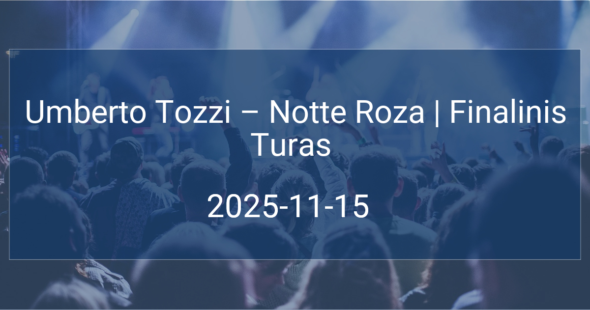 Umberto Tozzi – Notte Roza | Finalinis Turas